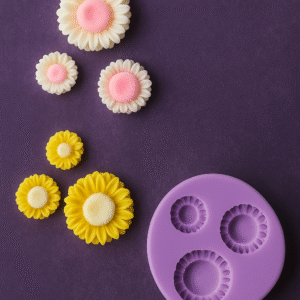 قالب شمع گل آفتاب گردان سه تایی